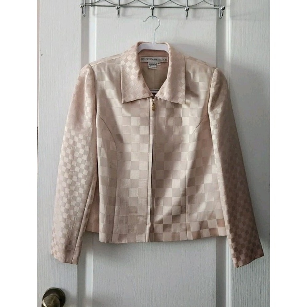 ANNE CRIMMINS UMI COLLECTIONS Women's Lined Coat Full-Zip‎ Champagne Size 10